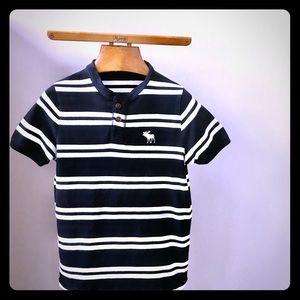 Abercrombie & Fitch, t-shirt, navy blue/white